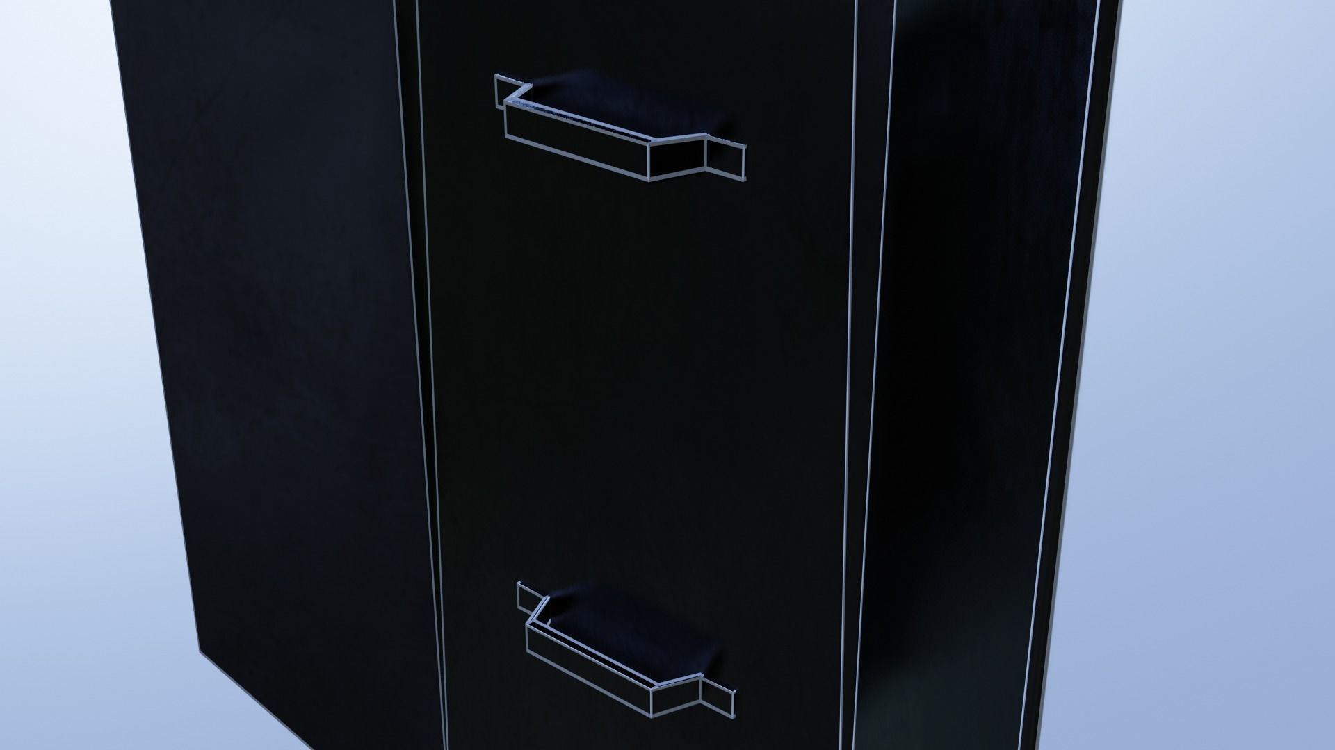 Shield metal tower with sky behind it Low-poly 3D model_26