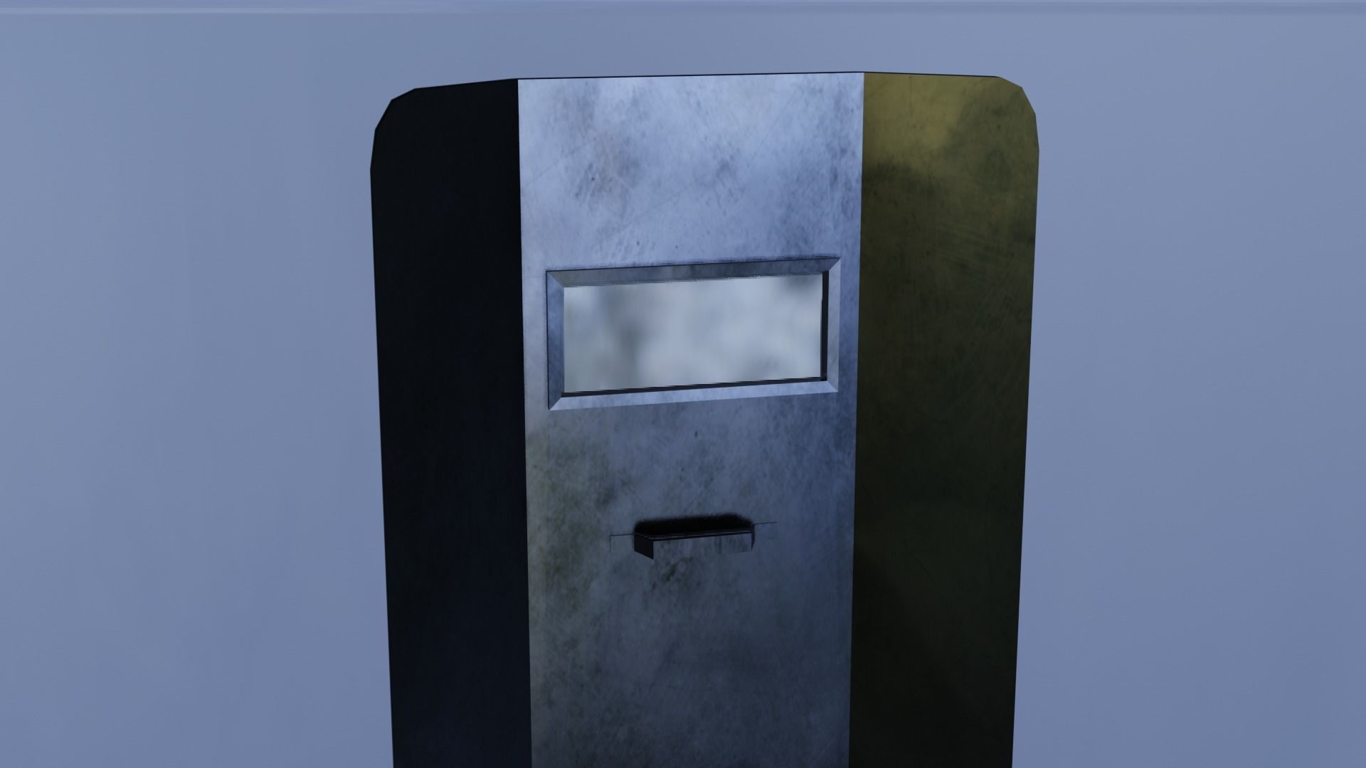 Shield metal tower with sky behind it Low-poly 3D model_8