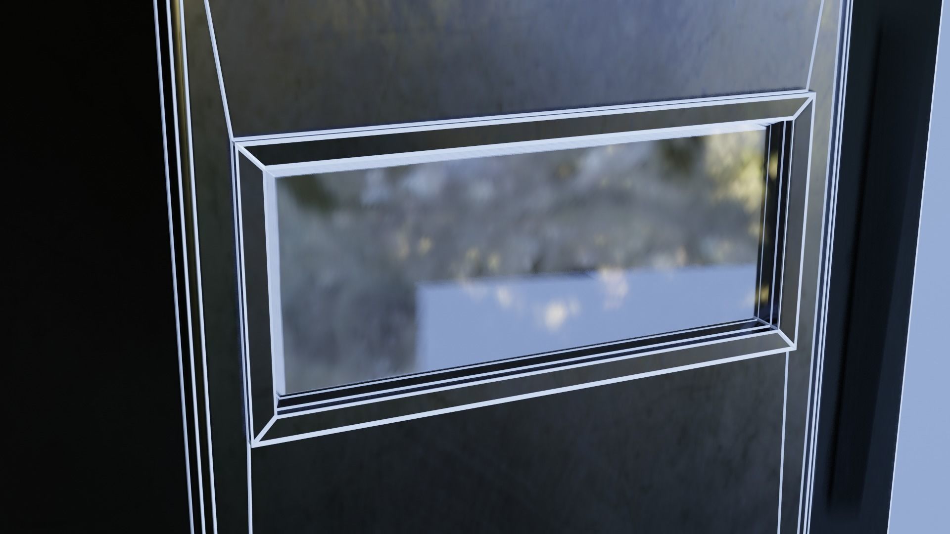 Shield metal tower with sky behind it Low-poly 3D model_24