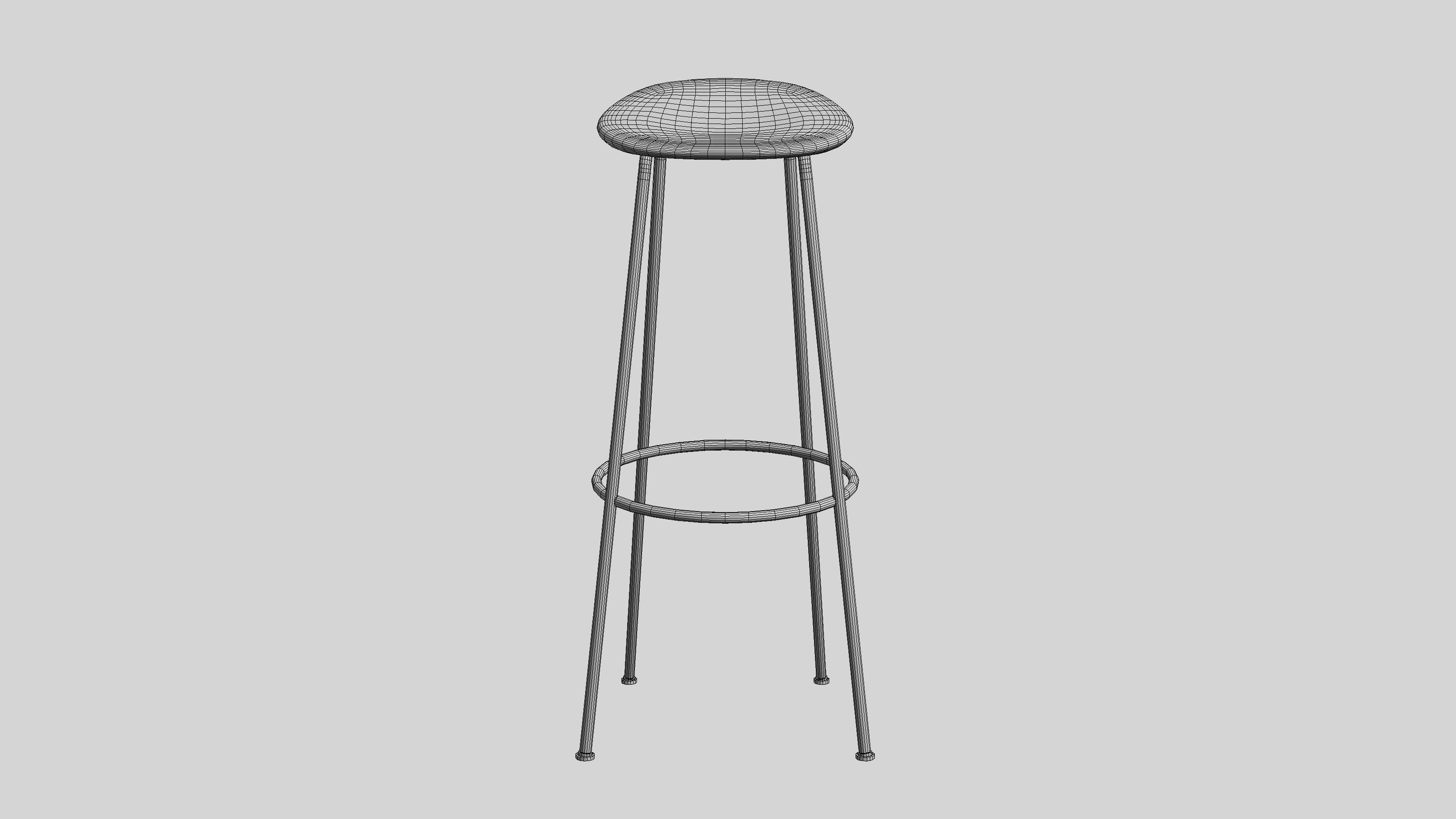 PEBBLE Bar Stool By BassamFellows Free 3D model_7