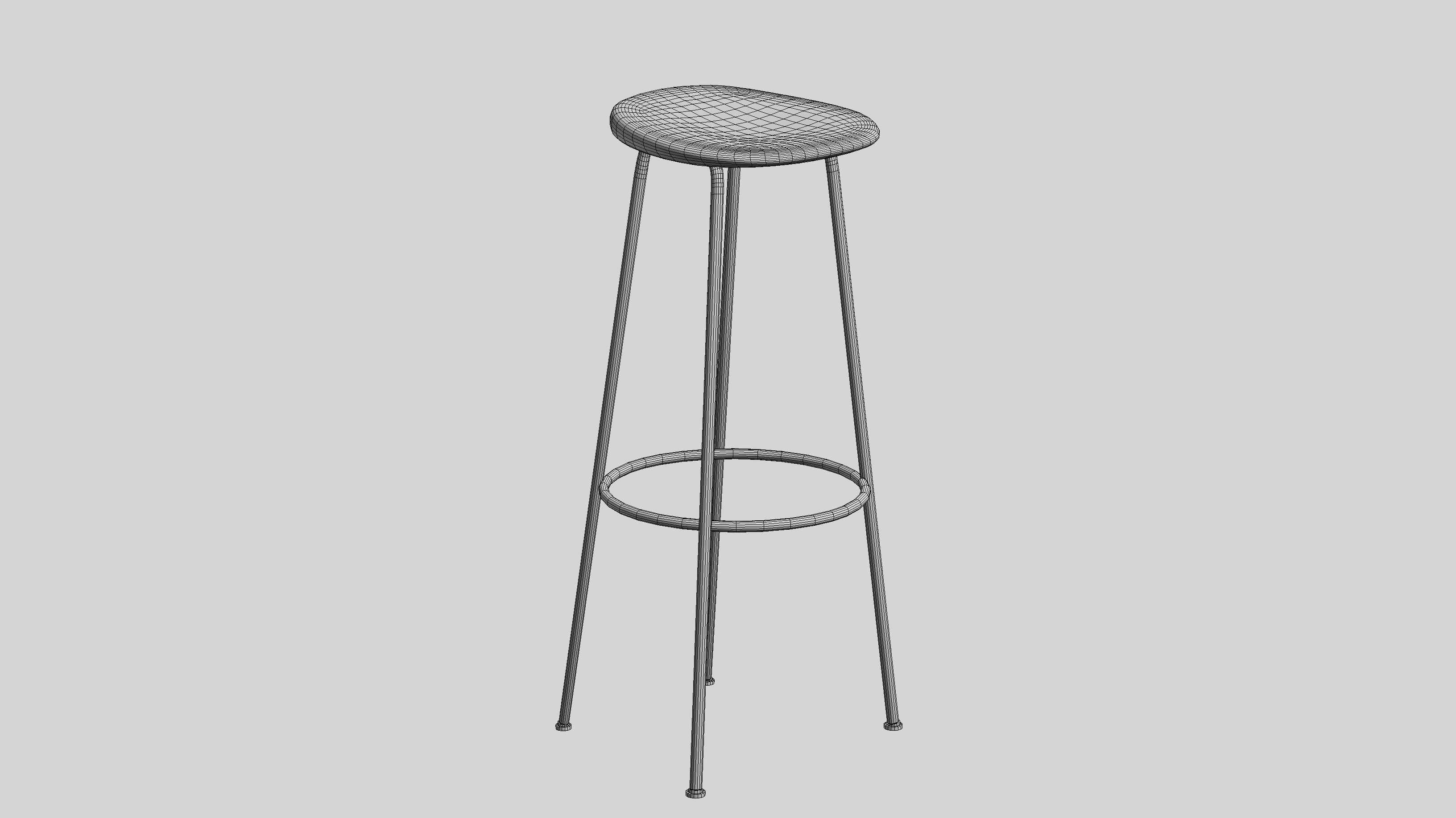 PEBBLE Bar Stool By BassamFellows Free 3D model_6