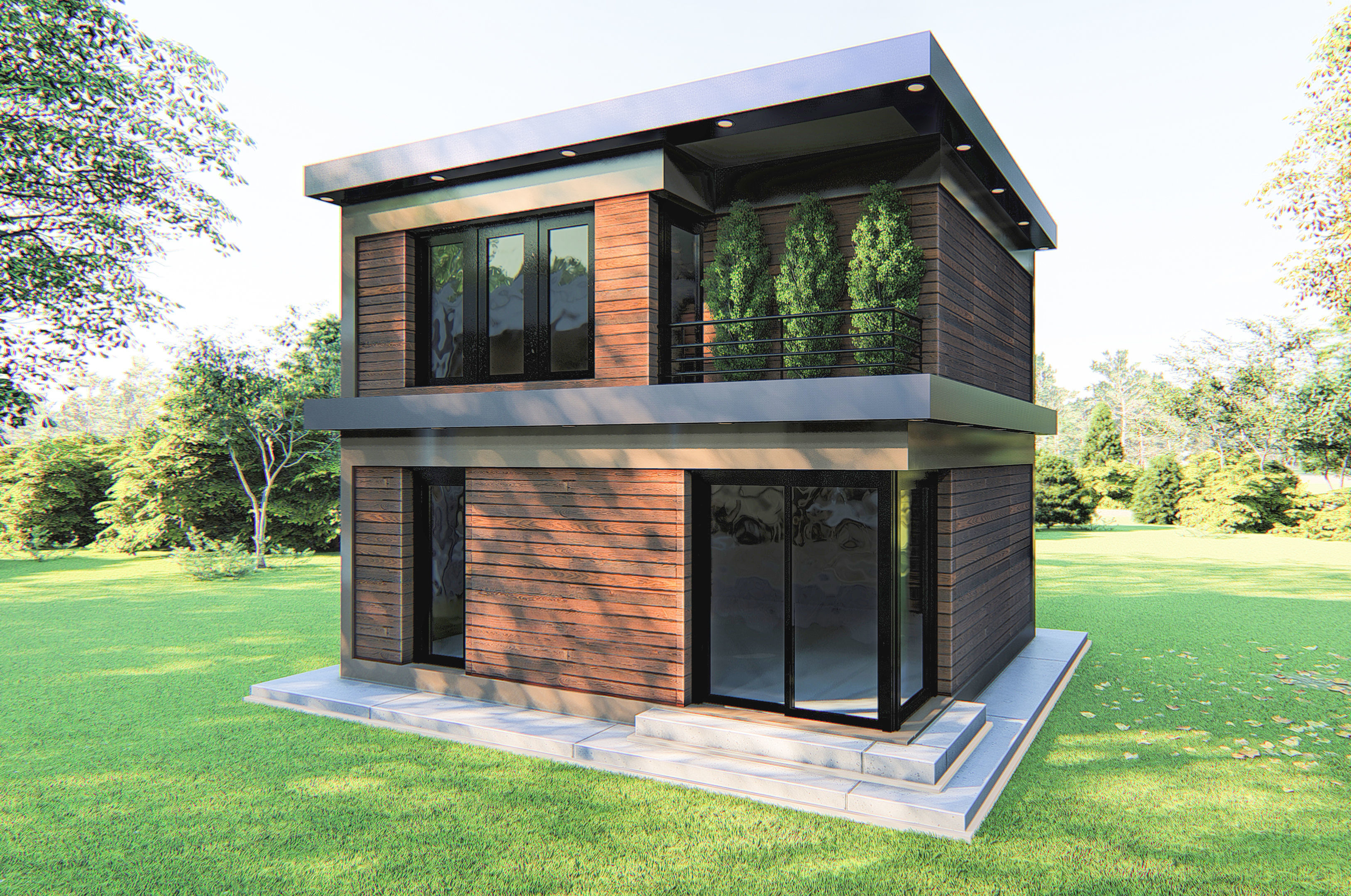 conex office home Low-poly 3D model_1
