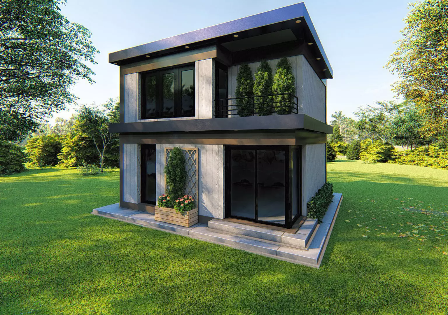 conex office home Low-poly 3D model_0