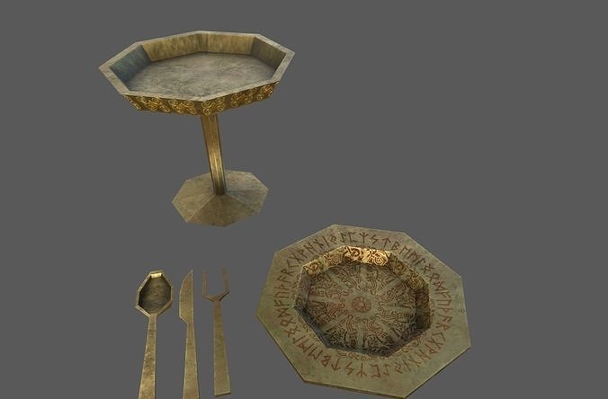 Low poly banquet utensils bundle Low-poly 3D model 3