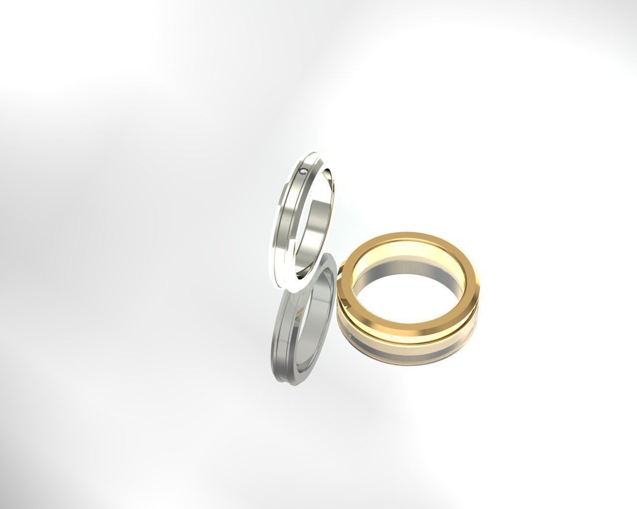 Ring silver wedding 3D print model_4