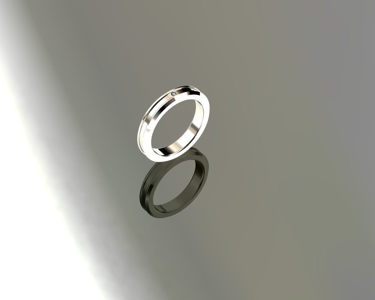 Ring silver wedding 3D print model_1