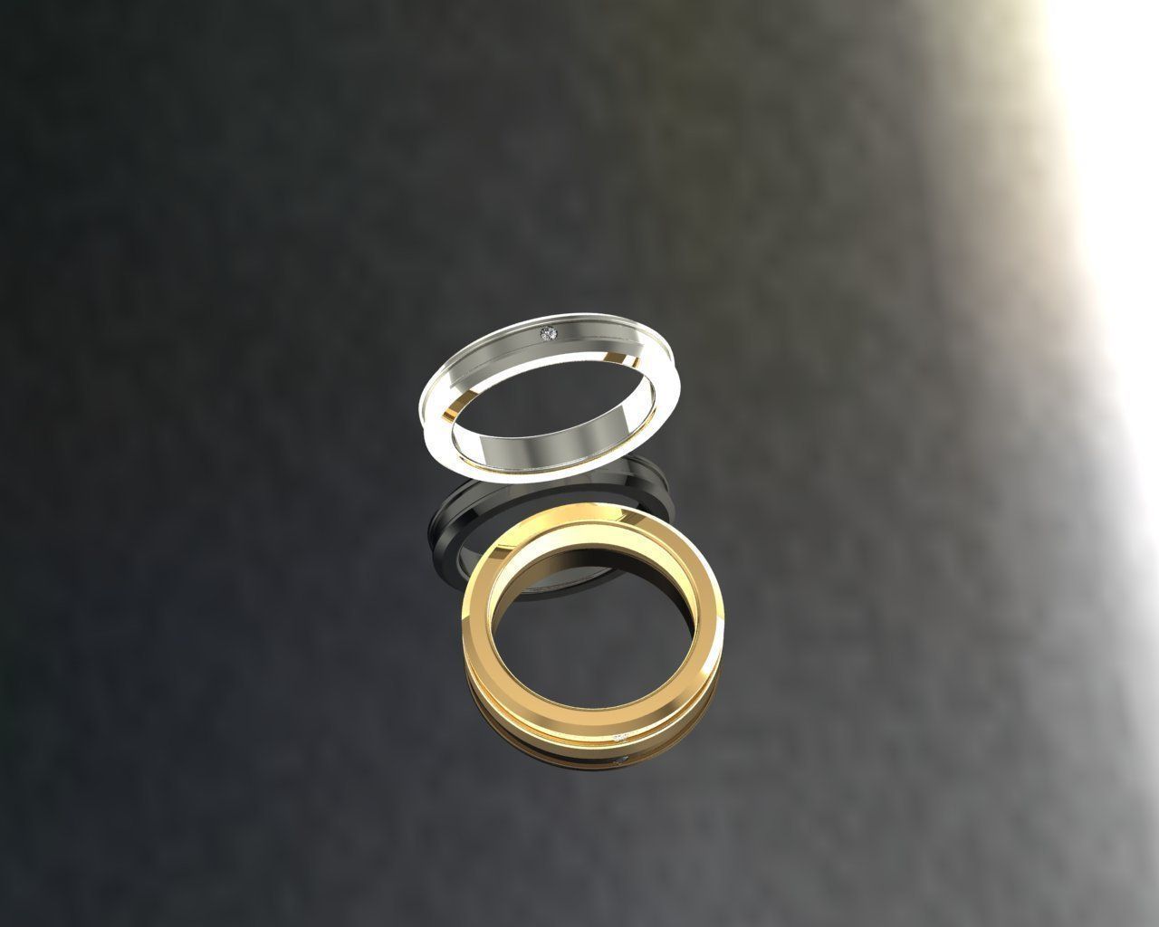 Ring silver wedding 3D print model_3