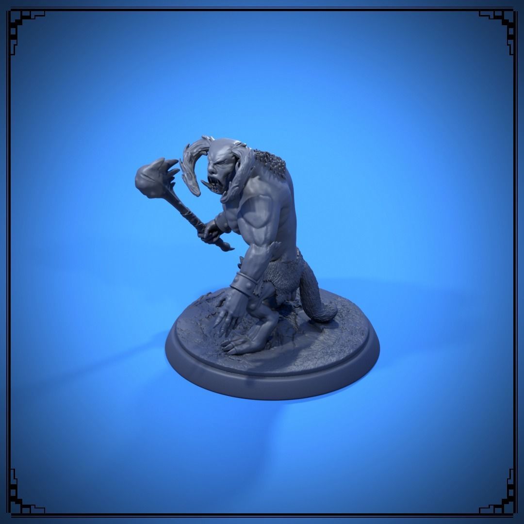 Tanarukk figurine of man in boat 3D print model_3