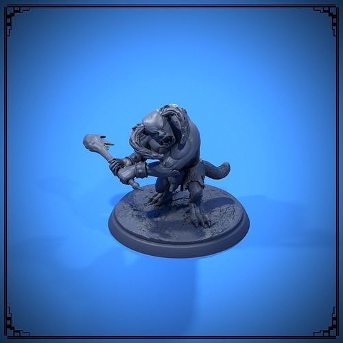 Tanarukk figurine of man in boat 3D print model
