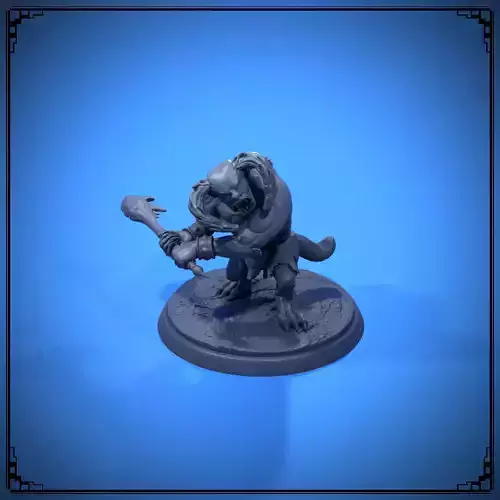 Tanarukk figurine of man in boat 3D print model