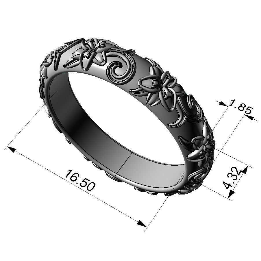 Ring Jazmin 3D print model_4