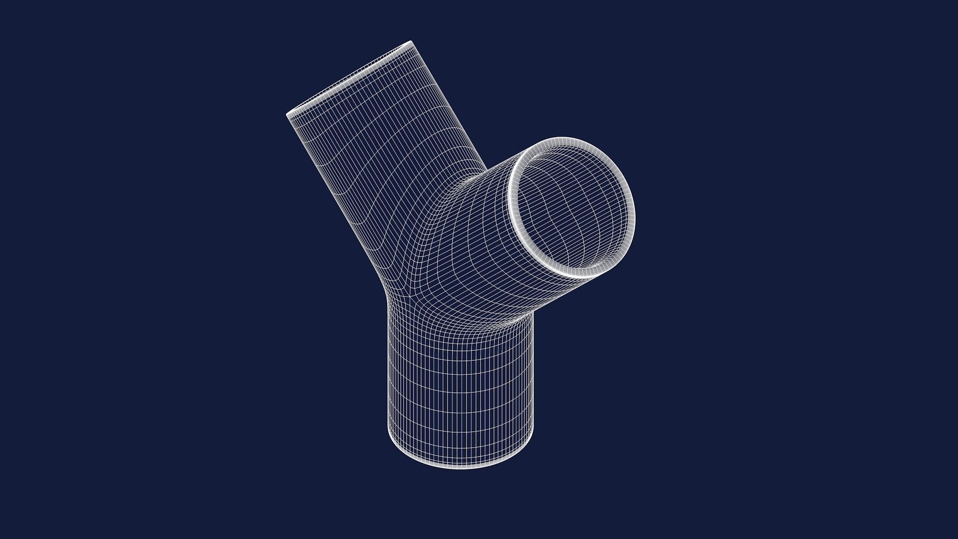 45 degree - Pipe Connector Low-poly 3D model_8