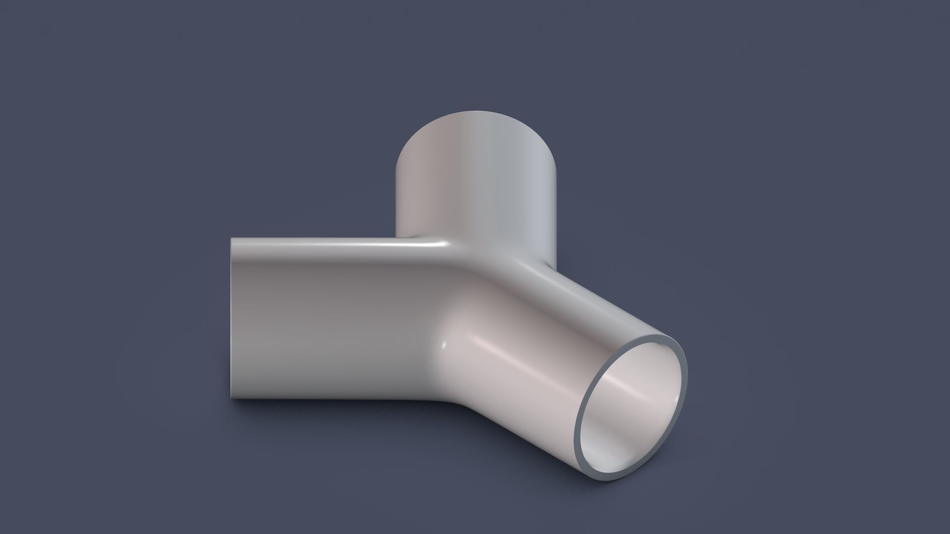 45 degree - Pipe Connector Low-poly 3D model_4