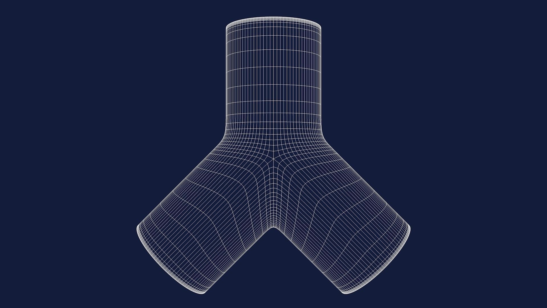 45 degree - Pipe Connector Low-poly 3D model_7