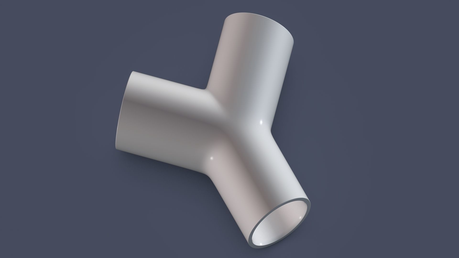 45 degree - Pipe Connector Low-poly 3D model_6