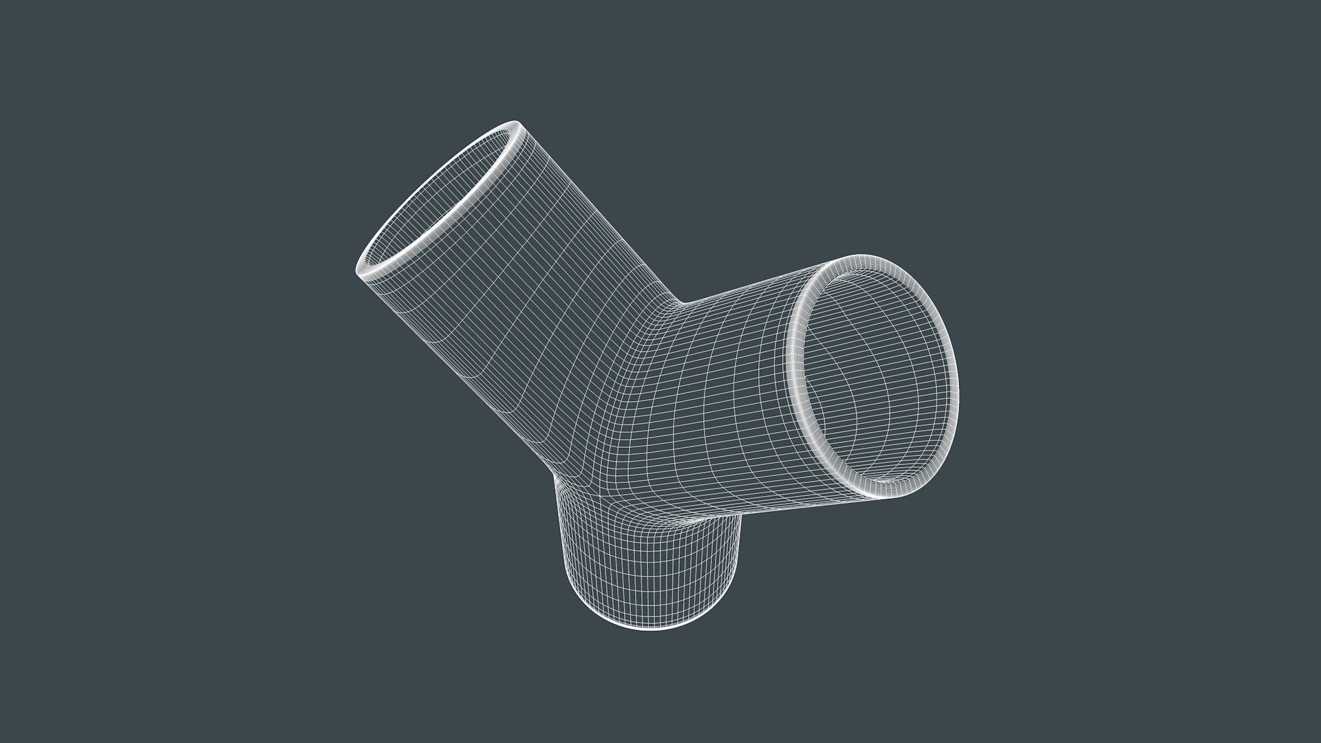 45 degree - Pipe Connector Low-poly 3D model_12