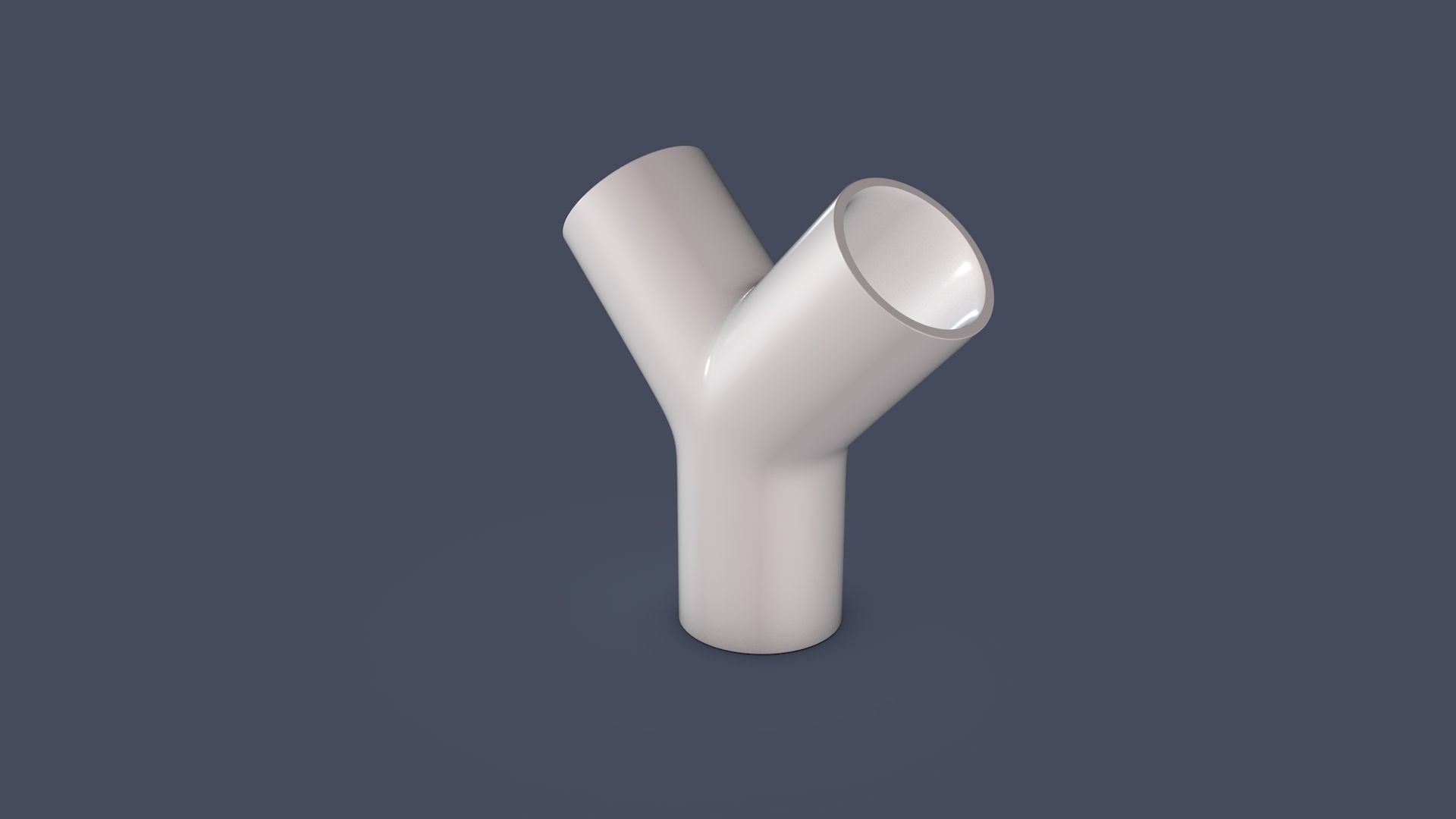 45 degree - Pipe Connector Low-poly 3D model_2