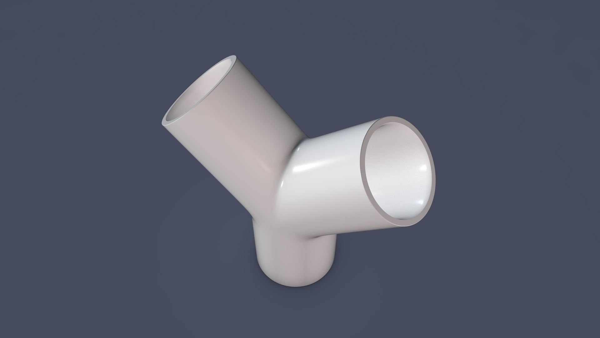 45 degree - Pipe Connector Low-poly 3D model_13
