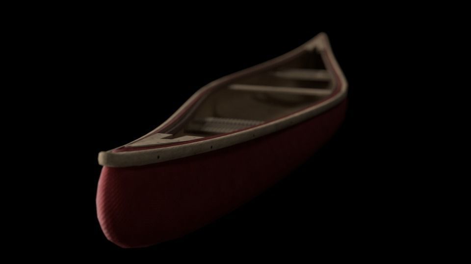 Canoe Boat For Game Object  VR - AR  Low-poly 3D model_1