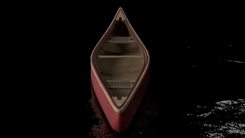 Canoe Boat For Game Object  VR - AR  Low-poly 3D model_4
