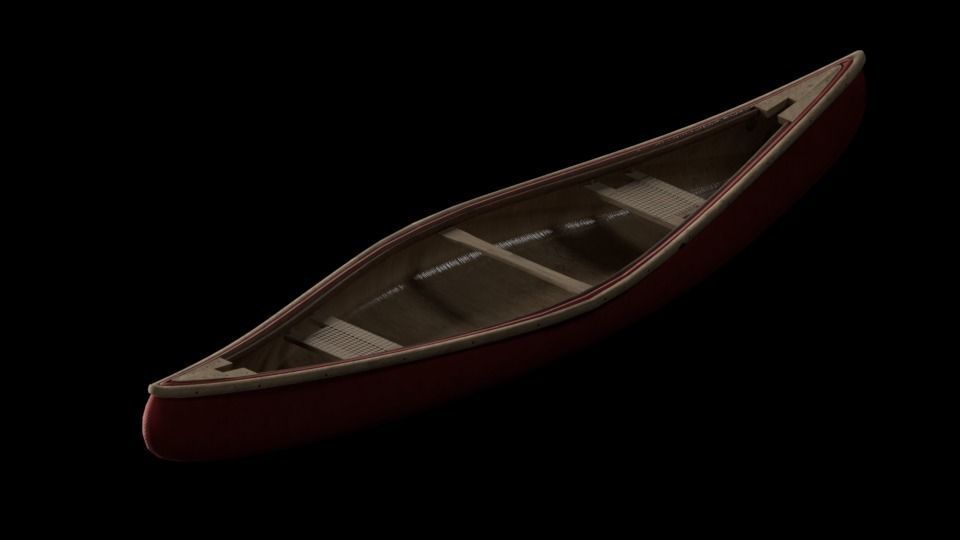 Canoe Boat For Game Object  VR - AR  Low-poly 3D model_8