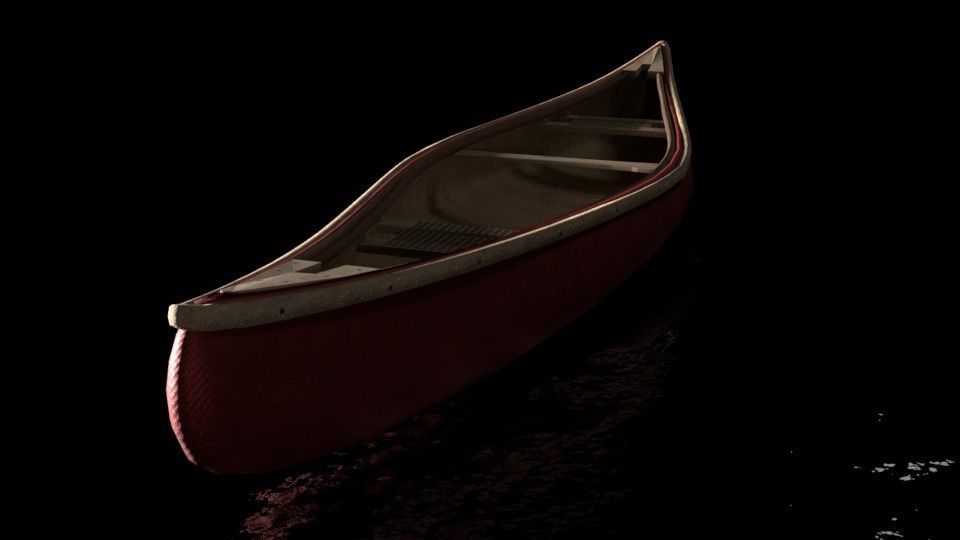 Canoe Boat For Game Object  VR - AR  Low-poly 3D model_10