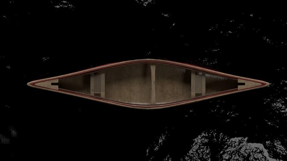 Canoe Boat For Game Object  VR - AR  Low-poly 3D model_6