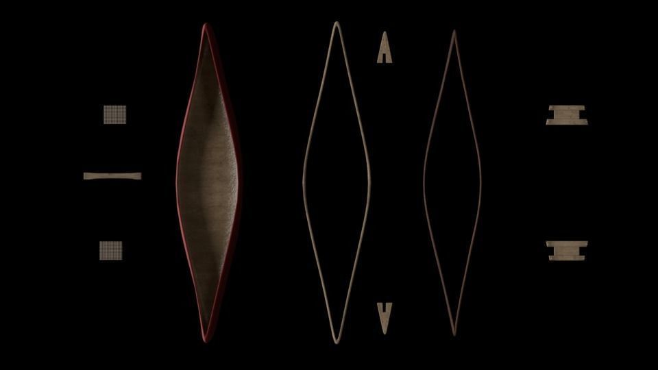 Canoe Boat For Game Object  VR - AR  Low-poly 3D model_2