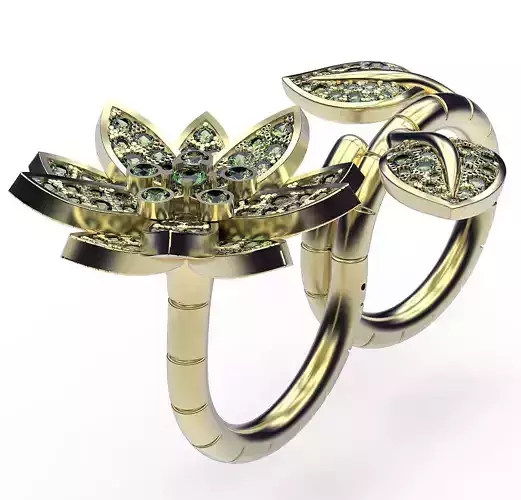 Ring Lotus 3D print model
