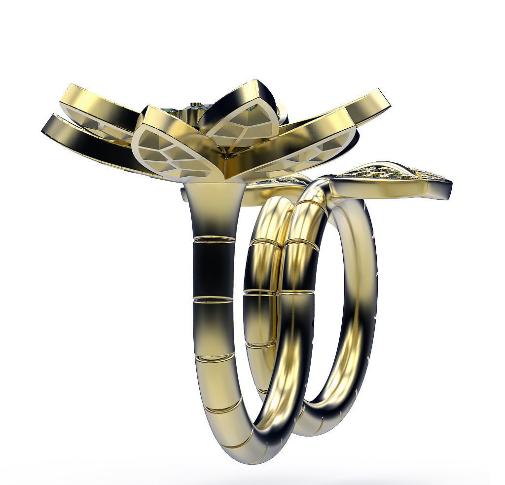 Ring Lotus 3D print model_10