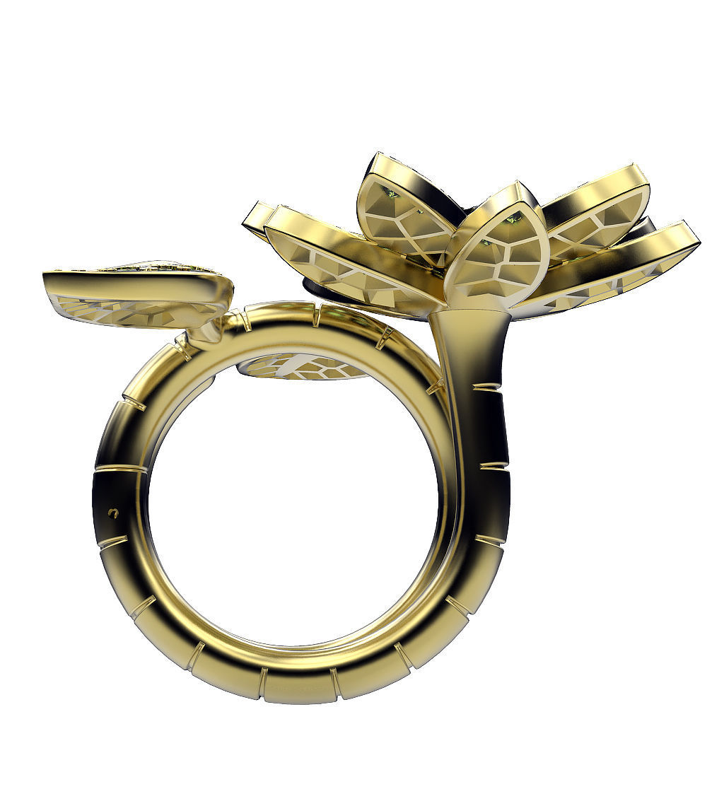 Ring Lotus 3D print model_11