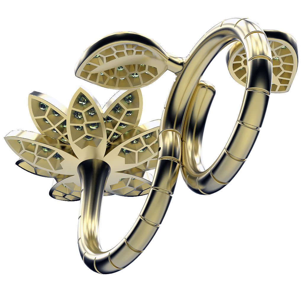 Ring Lotus 3D print model_4