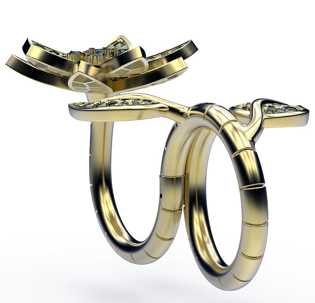 Ring Lotus 3D print model_9