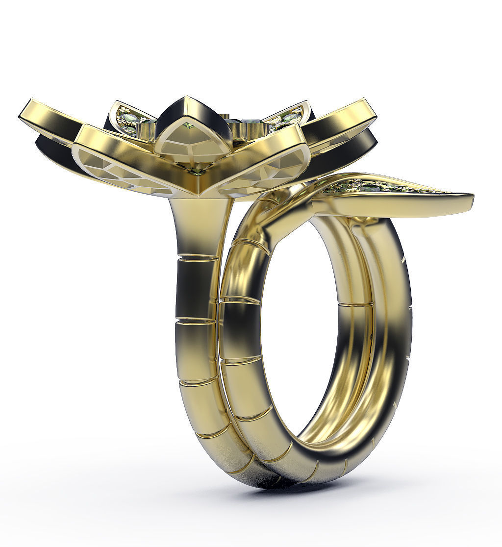 Ring Lotus 3D print model_5