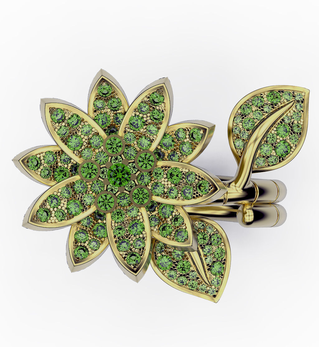 Ring Lotus 3D print model_7