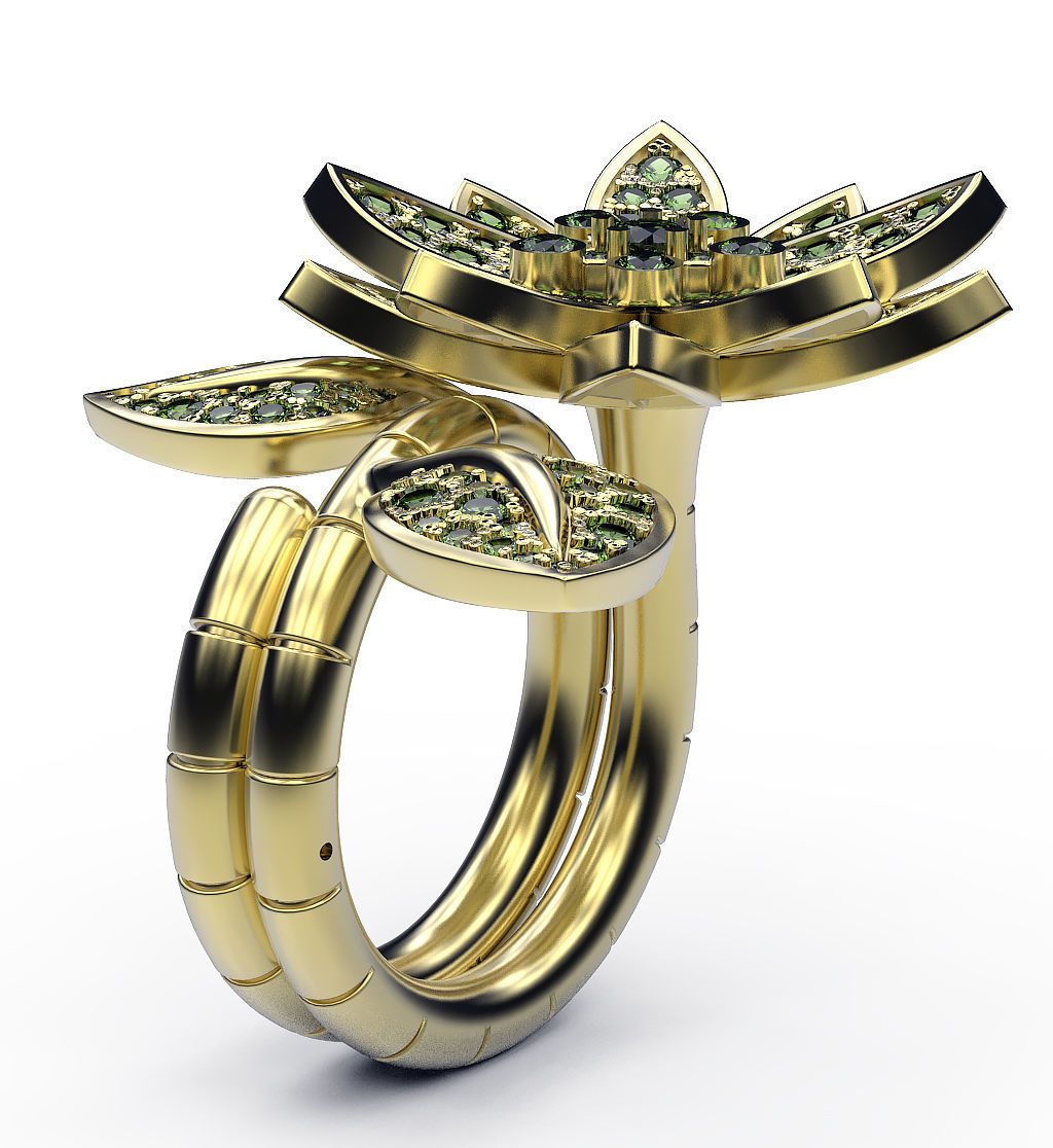 Ring Lotus 3D print model_6
