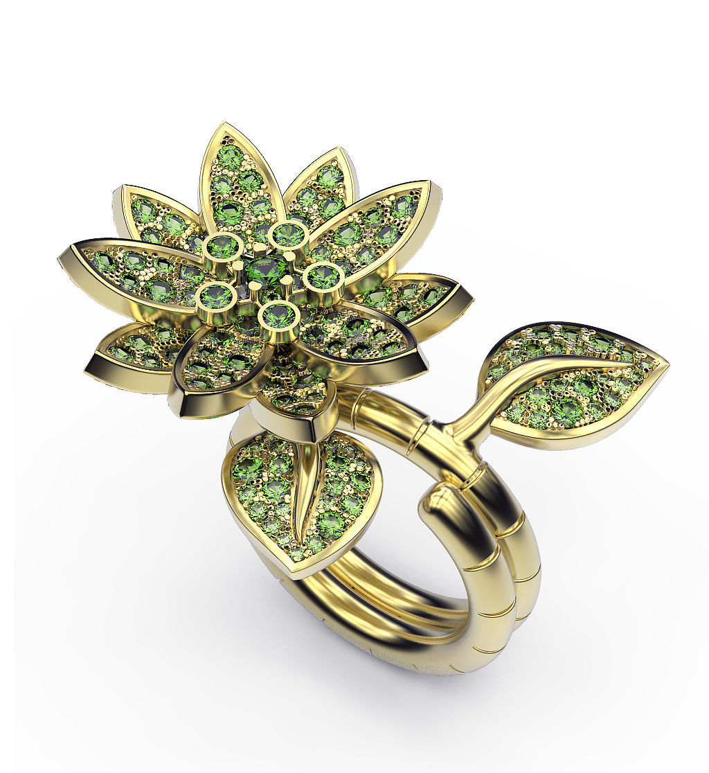 Ring Lotus 3D print model_2