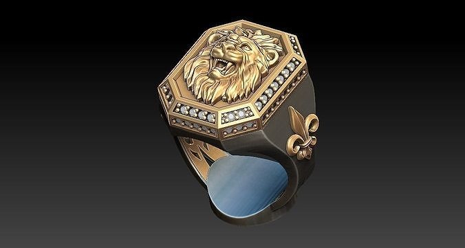 Lion ring luxury  3D print model