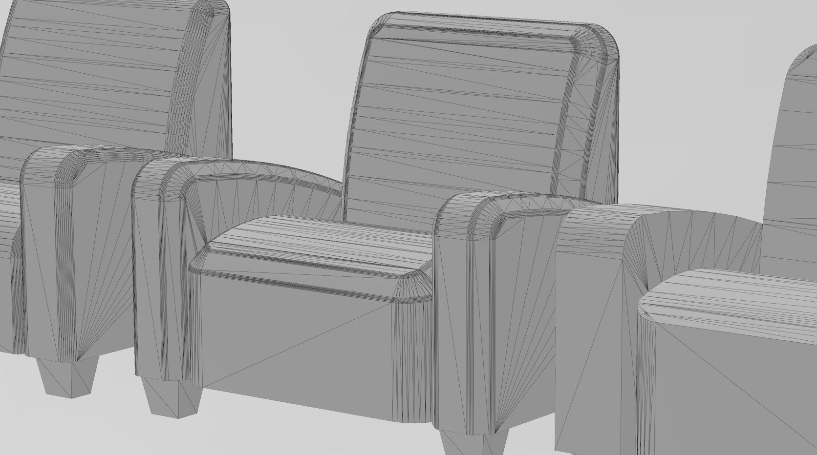 Miniature armchair mockups props  3D print model_7