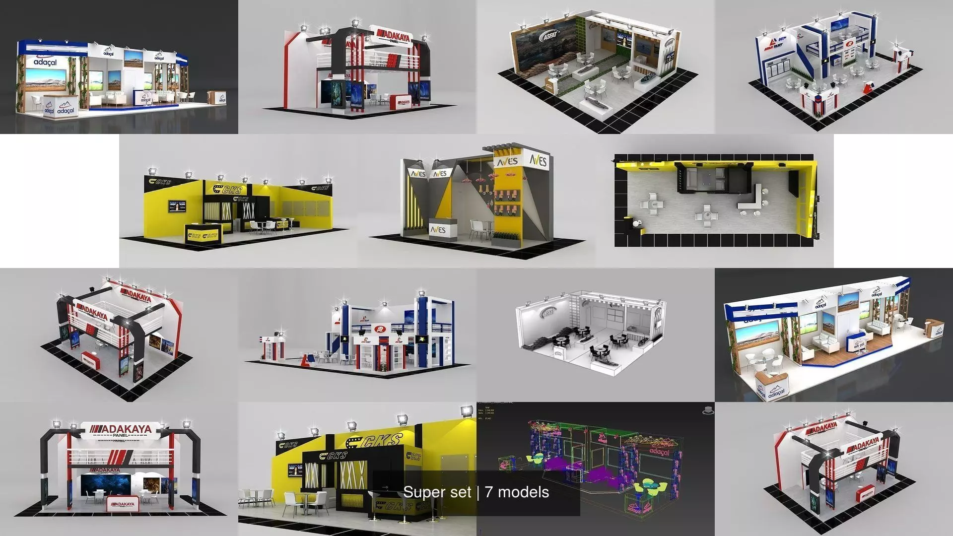Super set exhibition stand design 3D Model Collection_0