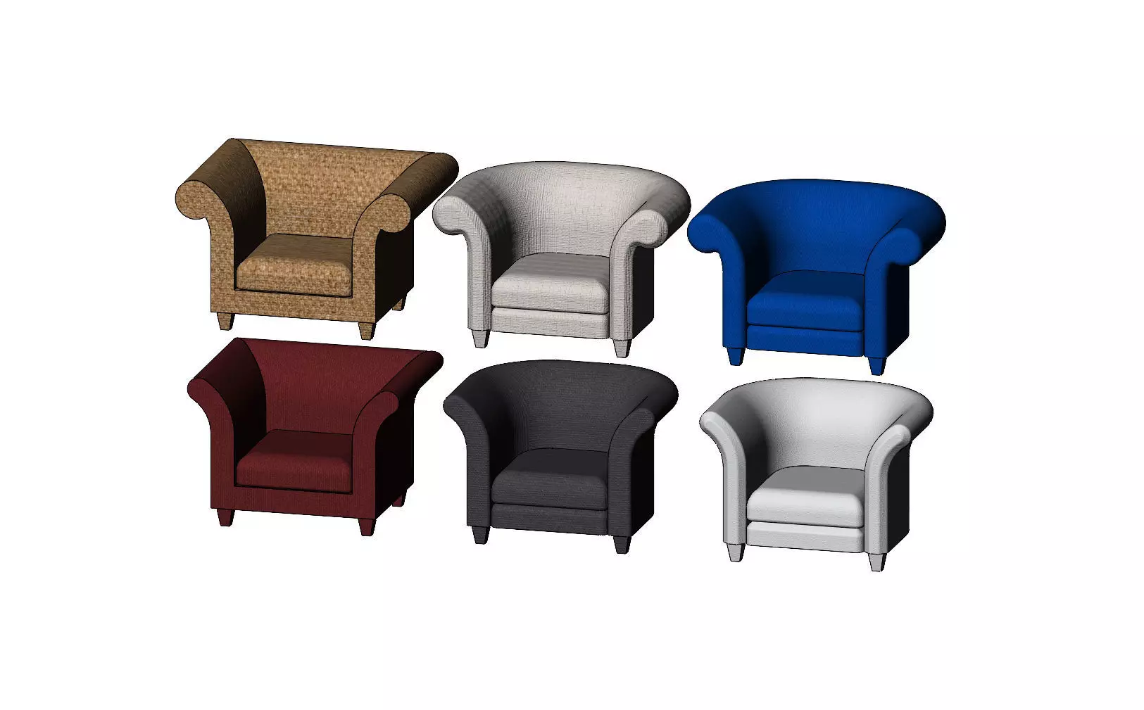 Miniature armchair mockups props N02 3D print model_0