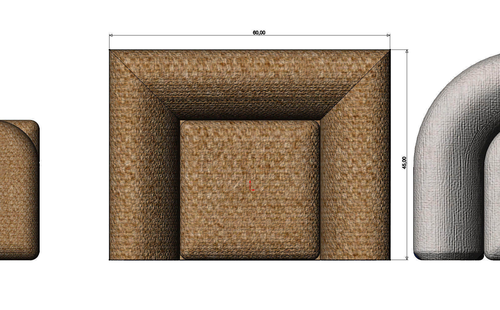 Miniature armchair mockups props N02 3D print model_6