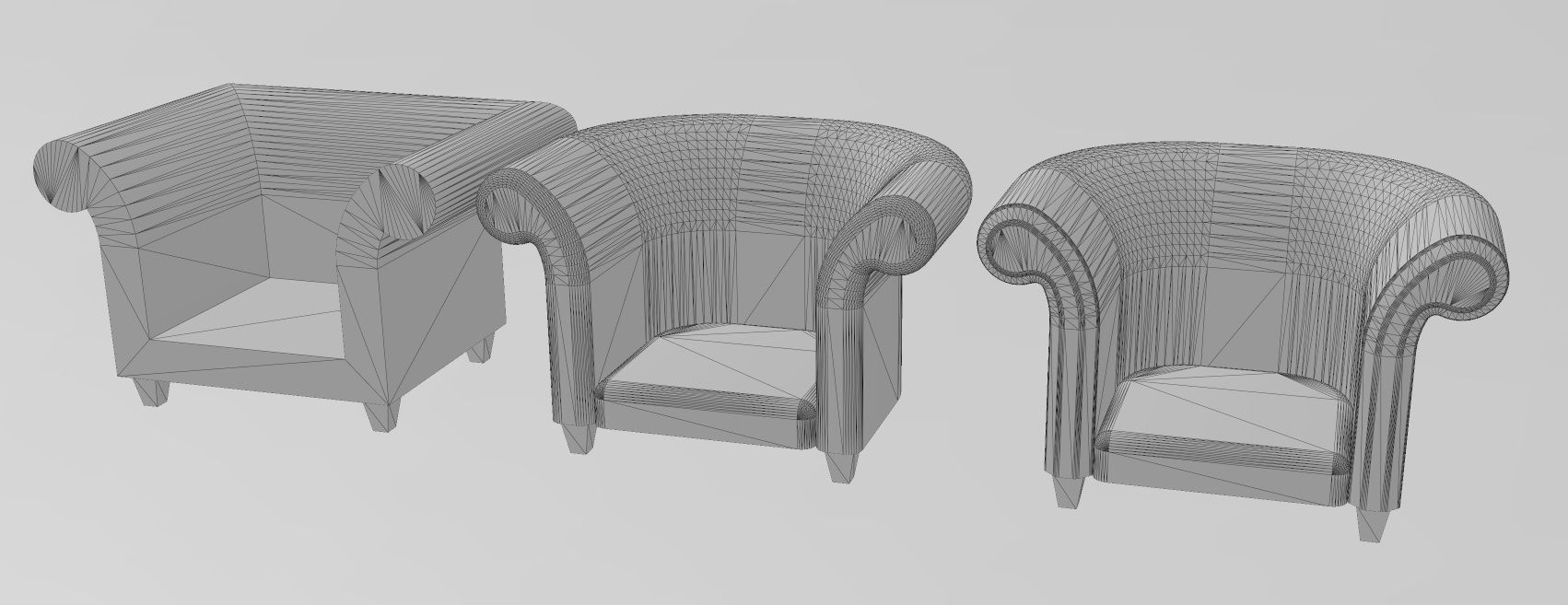 Miniature armchair mockups props N02 3D print model_11
