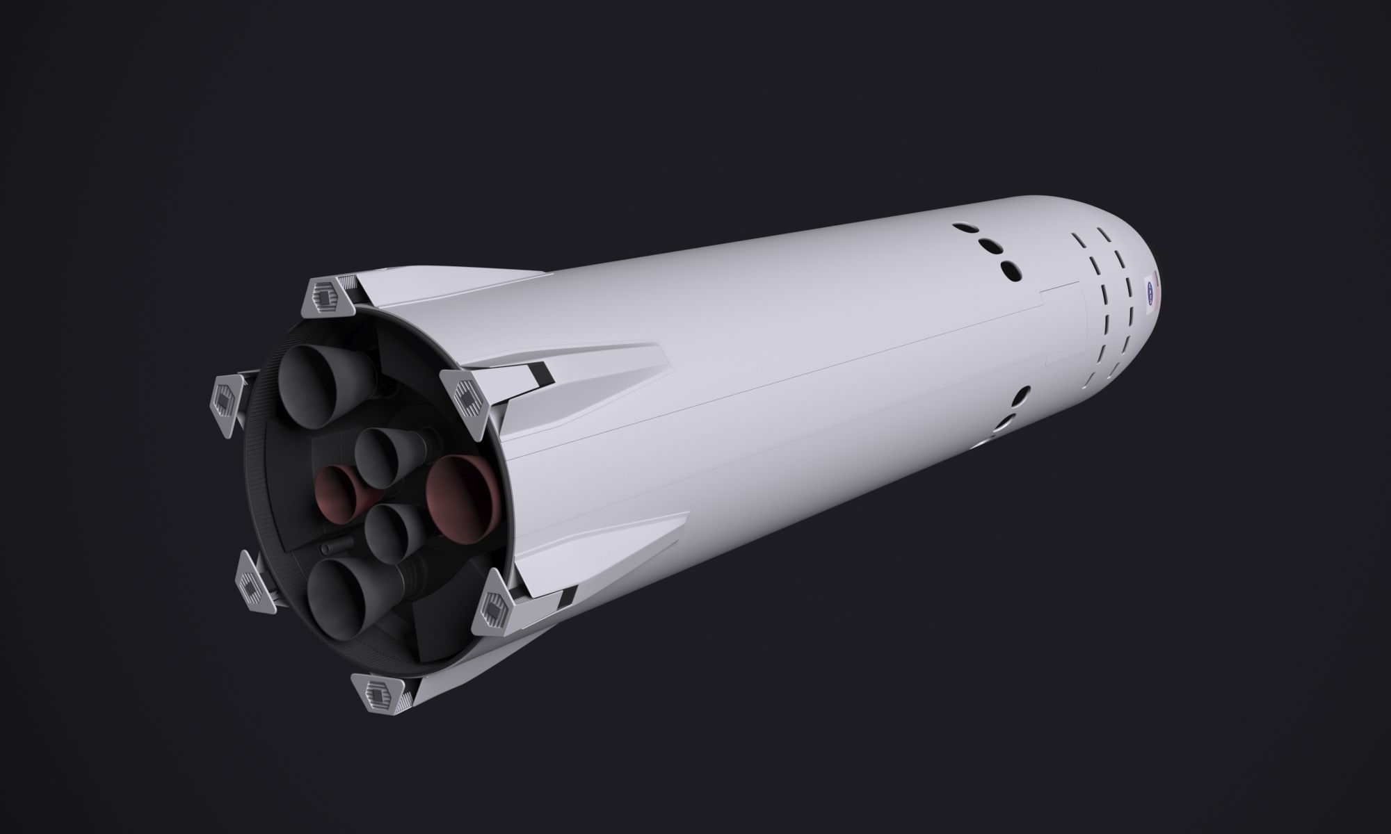 SpaceX Lunar Optimized Starship  3D model_2