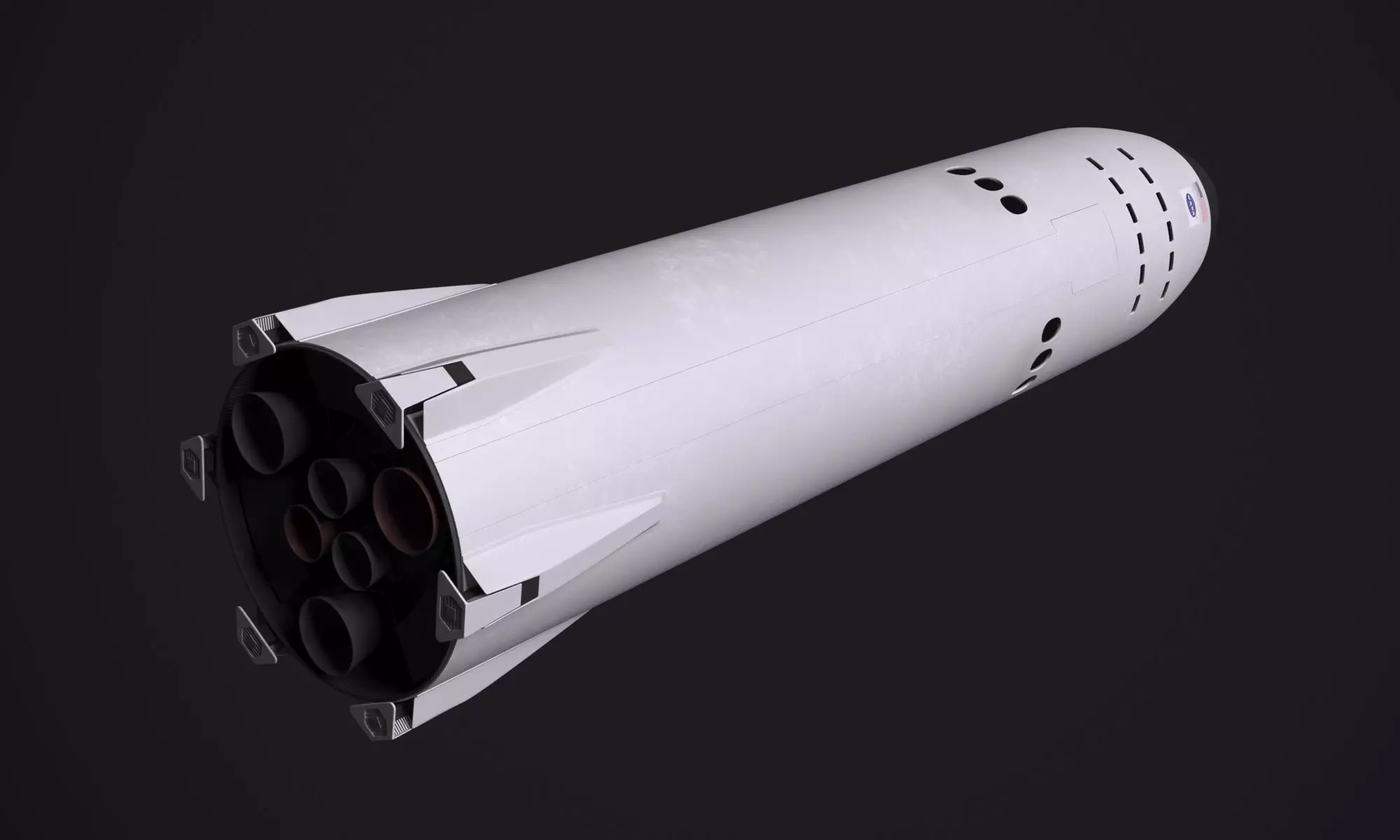 SpaceX Lunar Optimized Starship  3D model_0