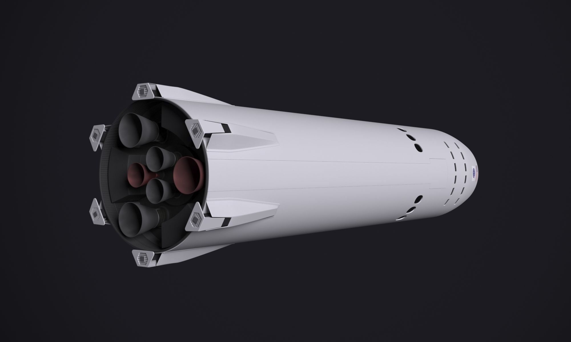 SpaceX Lunar Optimized Starship  3D model_5