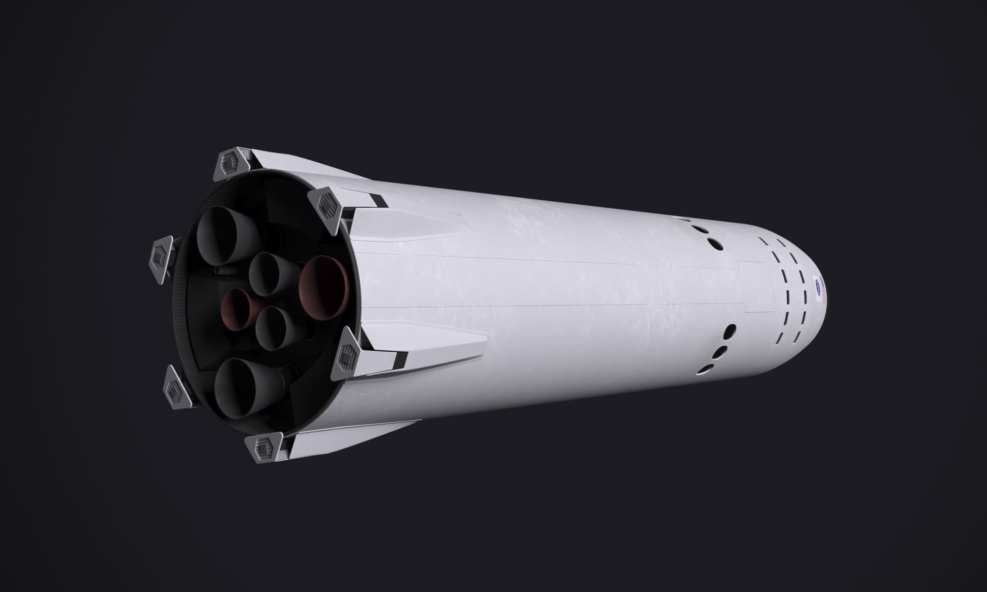 SpaceX Lunar Optimized Starship  3D model_4
