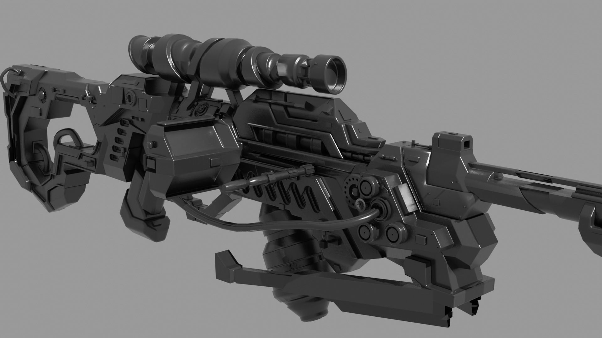 Sci fi gun 3D model_2