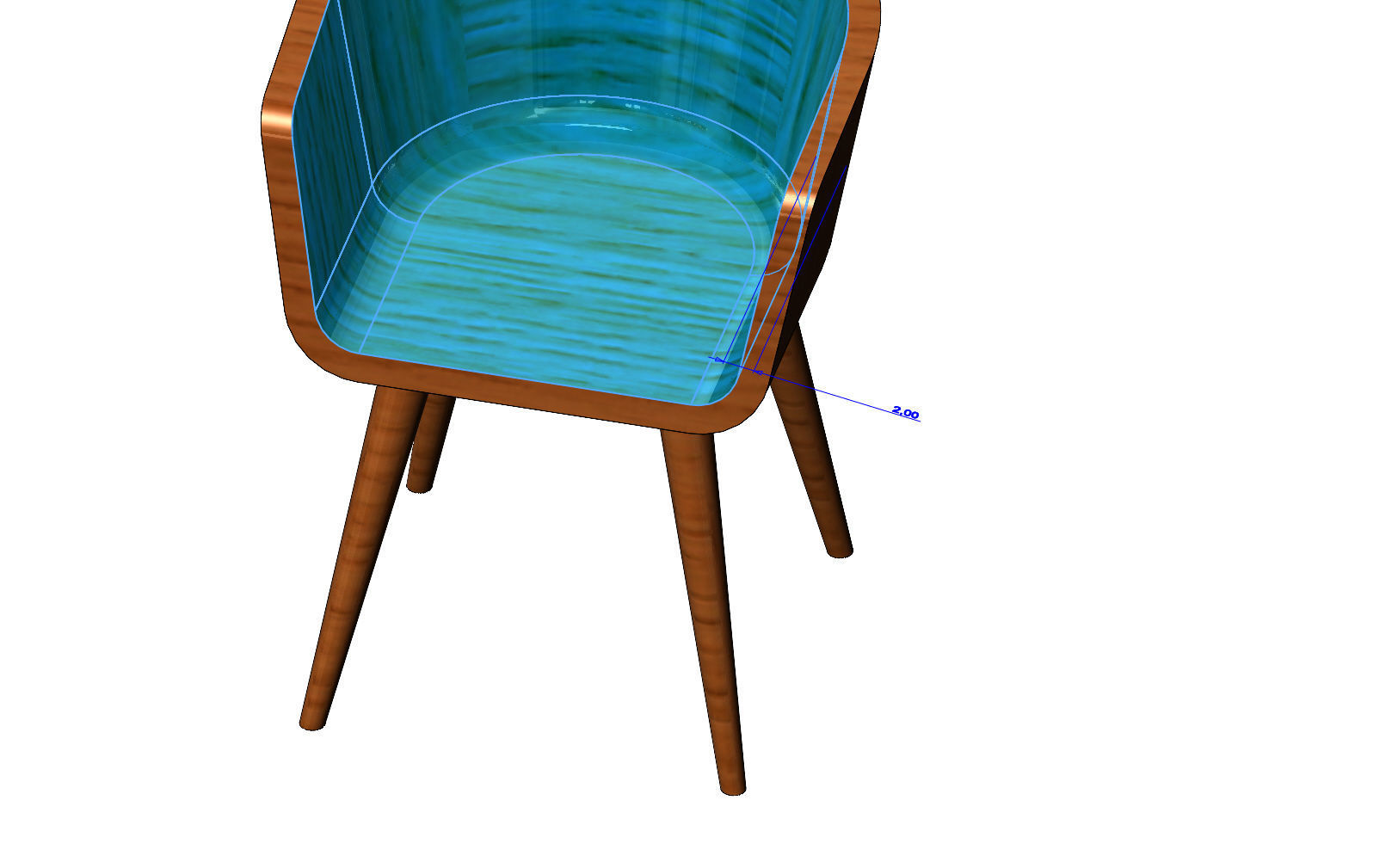 Miniature modern bentwood armchair mockups N02 3D print model_8
