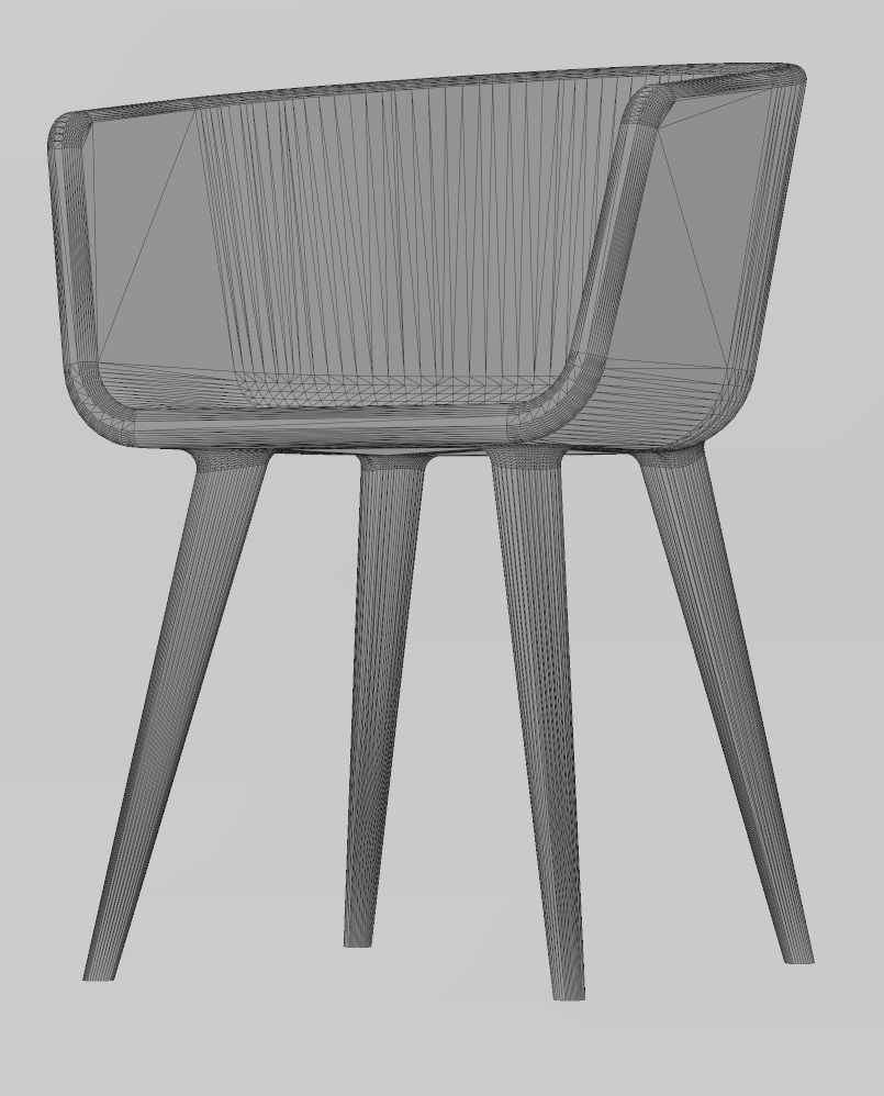 Miniature modern bentwood armchair mockups N02 3D print model_13